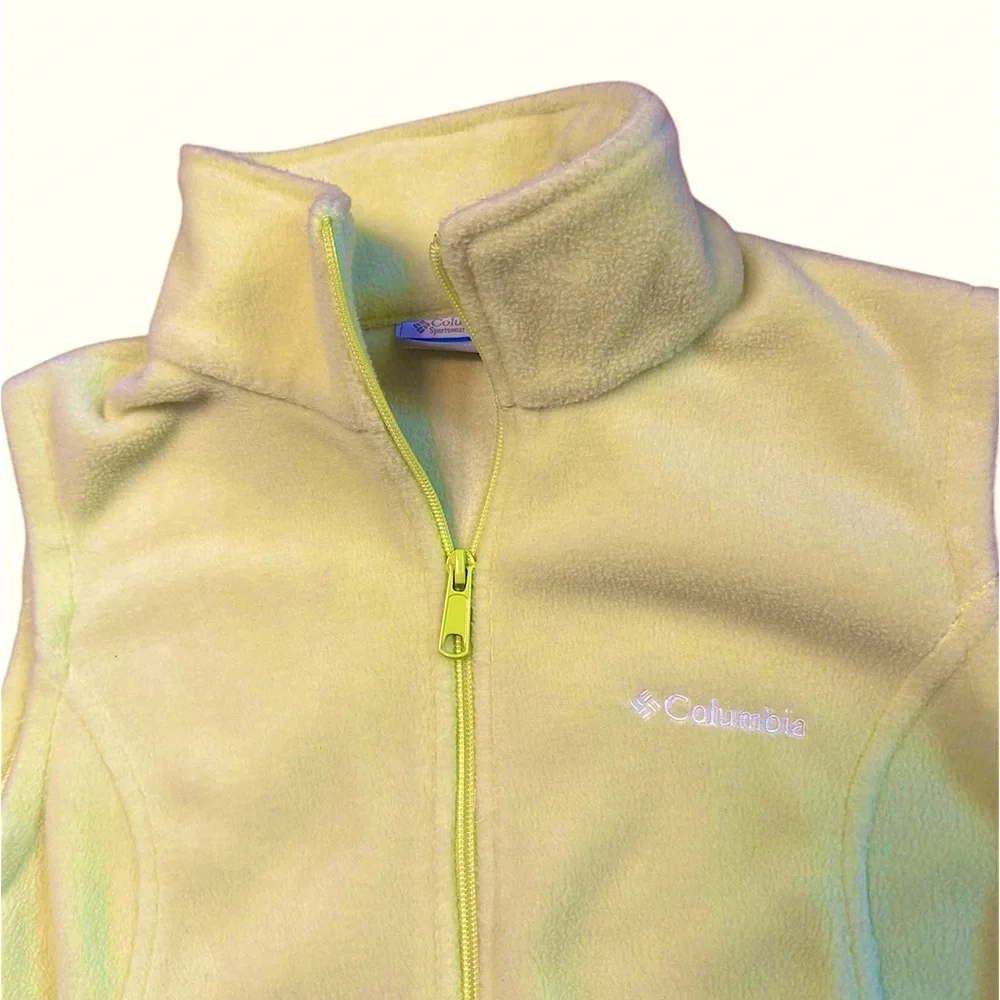 COLUMBIA Fleece Vest Solid Yellow Women’s Size Medium - Picture 6 of 7